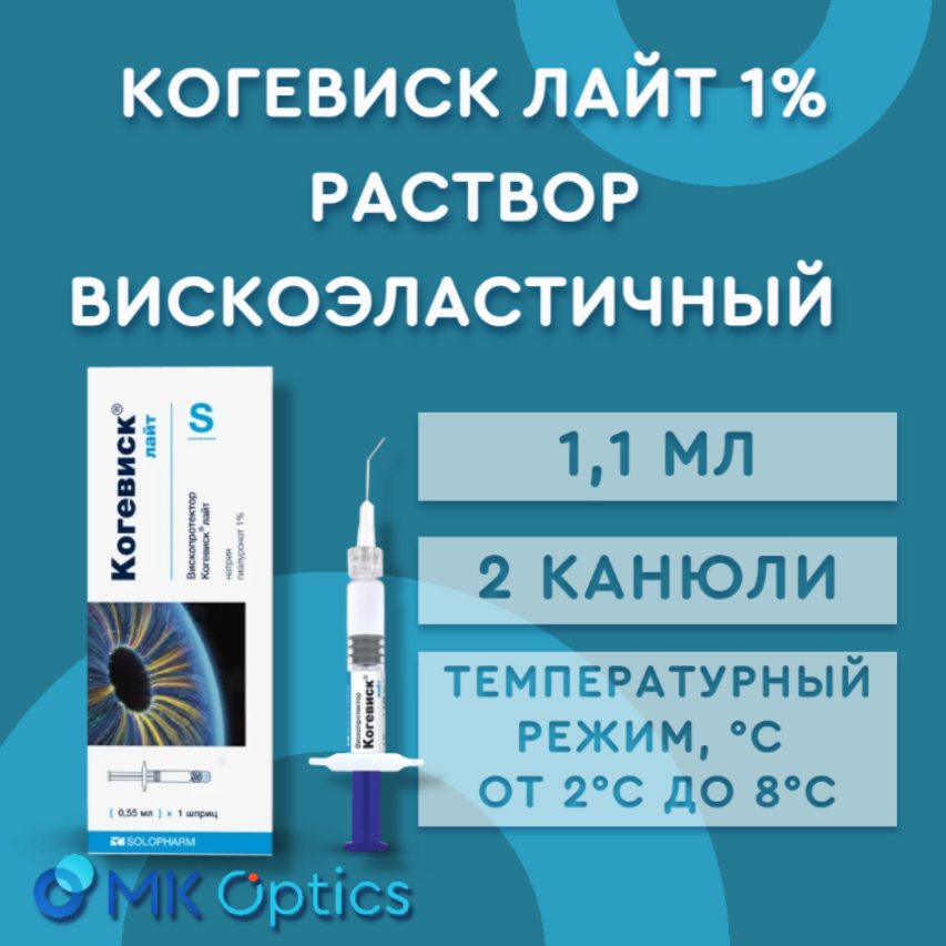 Когевиск лайт 1% 1,1 мл №1 (2 канюли)